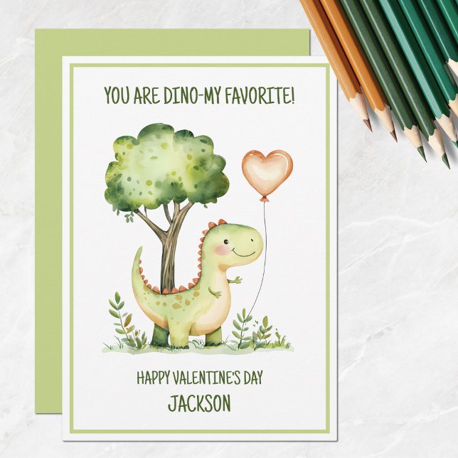 Kids Dinosaur Boys School Classroom Valentine Holiday Card (Kids Dinosaur Boys School Classroom Valentine Holiday Card
)
