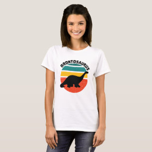 Kids Dinosaur Brontosaurus Retro Sunset Distressed T-Shirt