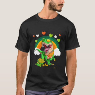 Kids Dinosaur Happy St Pat Trex Day Dino St Patric T-Shirt