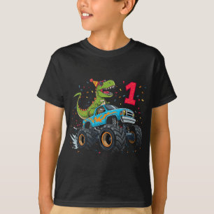 Kids Dinosaur Monster Truck 1st Birthday Party  T-Shirt