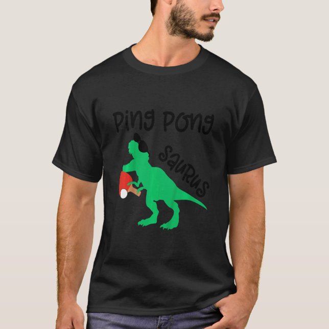 Kids Dinosaur Ping Pong Saurus For Toddler Boy T-Shirt (Front)