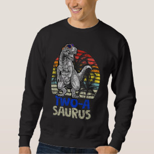 Kids Dinosaur Second 2nd Birthday Boy Two 2 Year O Sweatshirt