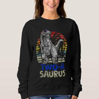 Kids Dinosaur Second 2nd Birthday Boy Two 2 Year O Sweatshirt