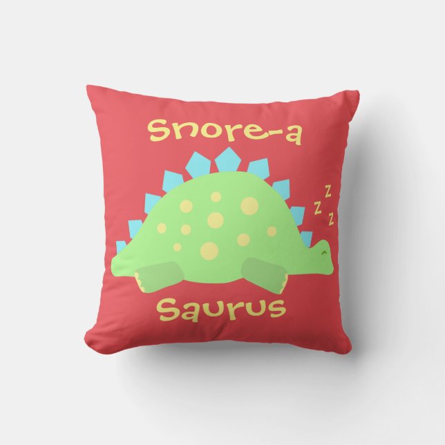 Kids Dinosaur Sleepy Baby Stegosaurus Cushion (Front)