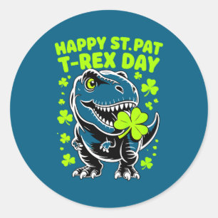 Kids dinosaur st patricks day boys happy st pat classic round sticker