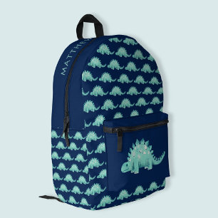 Kids Dinosaur Stegosaurus First Name Printed Backpack