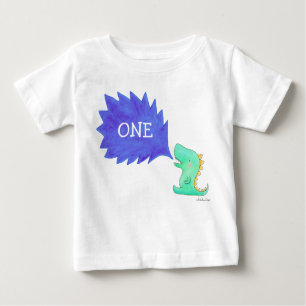 Kids Dinosaur T-shirt One Year Old Birth Day Tee