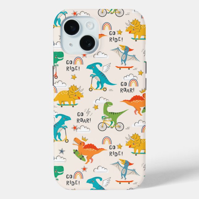 Kids Dinosaur Travelling Pattern Case-Mate iPhone Case (Back)