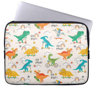 Kids Dinosaur Travelling Pattern Laptop Sleeve
