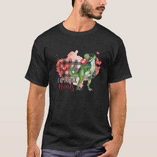 Kids Dinosaur Valentine Here To Steal Hearts Valen T-Shirt