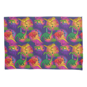 Kids Dinosaurs Bright Colourful Boys Patterned Pillowcase