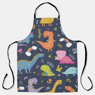 Kids Dinosaurs: Colourful Vintage Pattern Apron