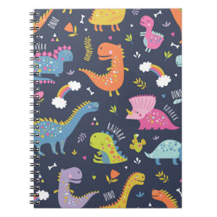 Kids Dinosaurs: Colourful Vintage Pattern Notebook
