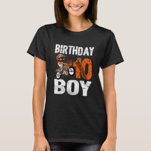 Kids Dirt Bike Rider 10 Years Old Motocross 10th B T-Shirt