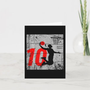 Kids Distressed 12 Year Old 12th Basketball Birthd Card