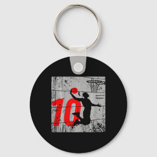 Kids Distressed 12 Year Old 12th Basketball Birthd Key Ring