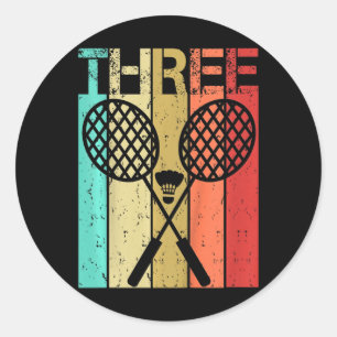 Kids Dminton 3 Birthday Boy Girl Dminton 3 Year Ol Classic Round Sticker