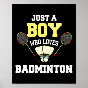 Kids Dminton Shirt Boy Dminton Lover Dminton Playe Poster