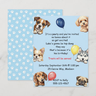 Kids Dog Party Digital Download Invitation