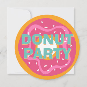 Kids Doughnut Party Girl Birthday Invitation