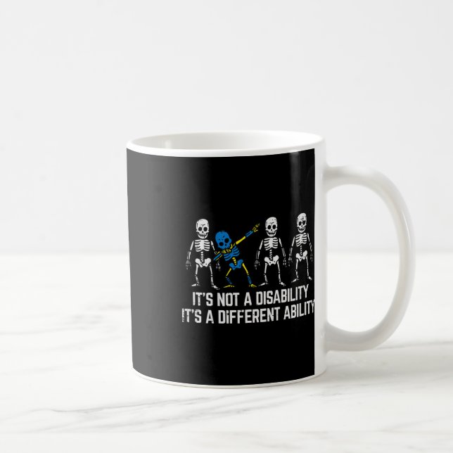 Kids Down Syndrome Awareness Skeleton Dab Not Disa Coffee Mug (Right)