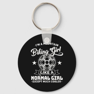 Kids Downhill Biker Girl - Mountain Biking Girl -  Key Ring