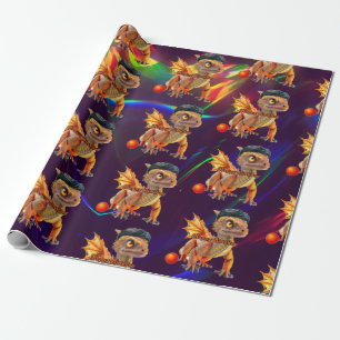 Kids Dragon Birthday Wrapping Paper