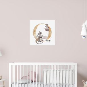Kids Dragon Custom Name Monogram O Nursery Room Poster