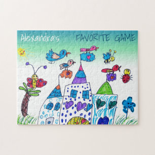 Kid's Drawing , Colourful Favourite Game , Name Jigsaw Puzzle