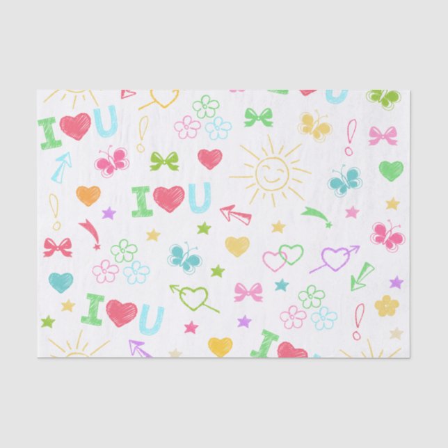 Kids Drawings Tissue Paper (Front)