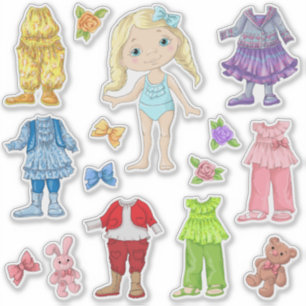 Kids Dress-A-Blonde-Doll Sticker