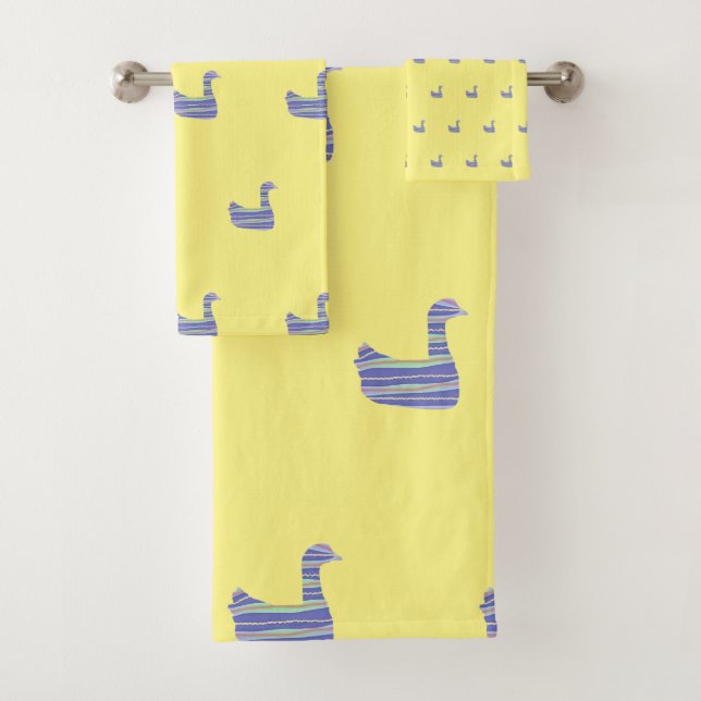 Kids Ducky Duck Yellow Designer Look  Bath Towel Set (Insitu)