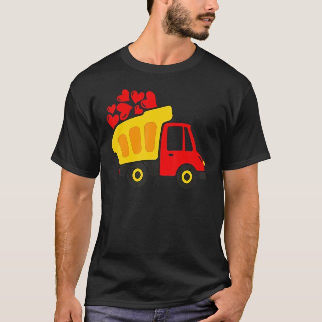Kids Dump Truck Full Of Hearts T-Shirt (Front)