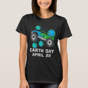 Kids Earth Day April 22 Monster Truck Cute Boys Ki T-Shirt
