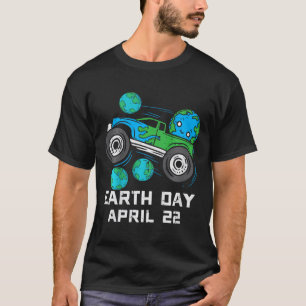 Kids Earth Day April 22 Monster Truck Cute Boys Ki T-Shirt