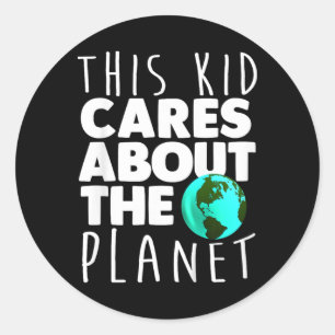 Kids Earth Day Environmental Climate Change Graphi Classic Round Sticker