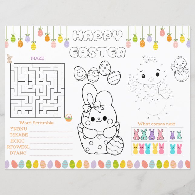 Kids Easter Activities Placemat (Front)