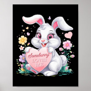 Kids Easter Bunny Rabbit Pastel Design Springtime  Poster