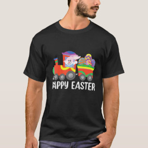Kids Easter Bunny Riding Train Cute Boys Kids Todd T-Shirt