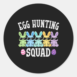 Kids Easter Bunny Squad Egg Hunting Easter Kids Bo Classic Round Sticker