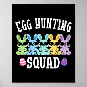Kids Easter Bunny Squad Egg Hunting Easter Kids Bo Poster