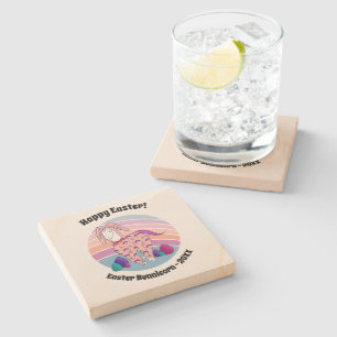 Kids Easter Bunny Unicorn in Bunny Suit Bunnicorn Stone Coaster