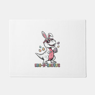 Kids Easter Dino Bunny Egg A Saurus Trex Bunny Boy Doormat