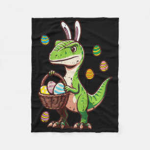 Kids Easter Dinosaur Trex Egg Hunting Boys Kids To Fleece Blanket