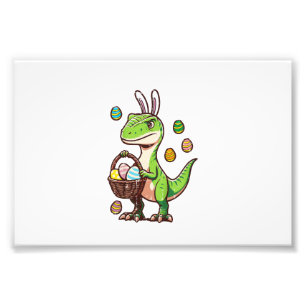 Kids Easter Dinosaur Trex Egg Hunting Boys Kids To Photo Print