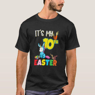 Kids Easter Egg Hunt 10th Birthday Cute Easter Uni T-Shirt