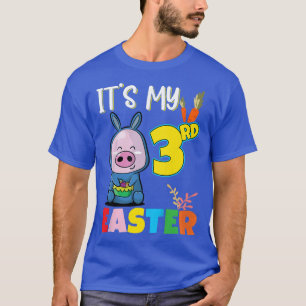 Kids Easter Egg Hunt 3rd Birthday Cute Easter Pig T-Shirt