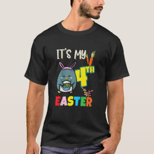 Kids Easter Egg Hunt 4th Birthday Cute Easter Peng T-Shirt