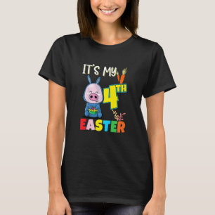 Kids Easter Egg Hunt 4th Birthday Cute Easter Pig T-Shirt