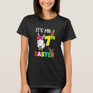 Kids Easter Egg Hunt 7th Birthday Cute Easter Chic T-Shirt